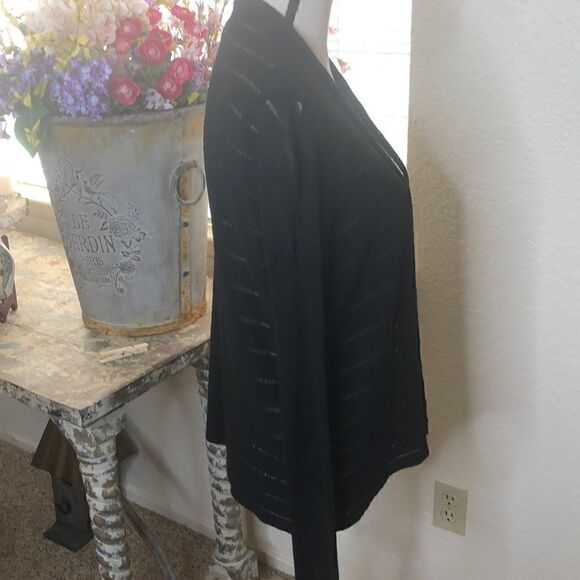 Eileen Fisher Black Cardigan Sweater Normcore/Preppy - Picture 2 of 8